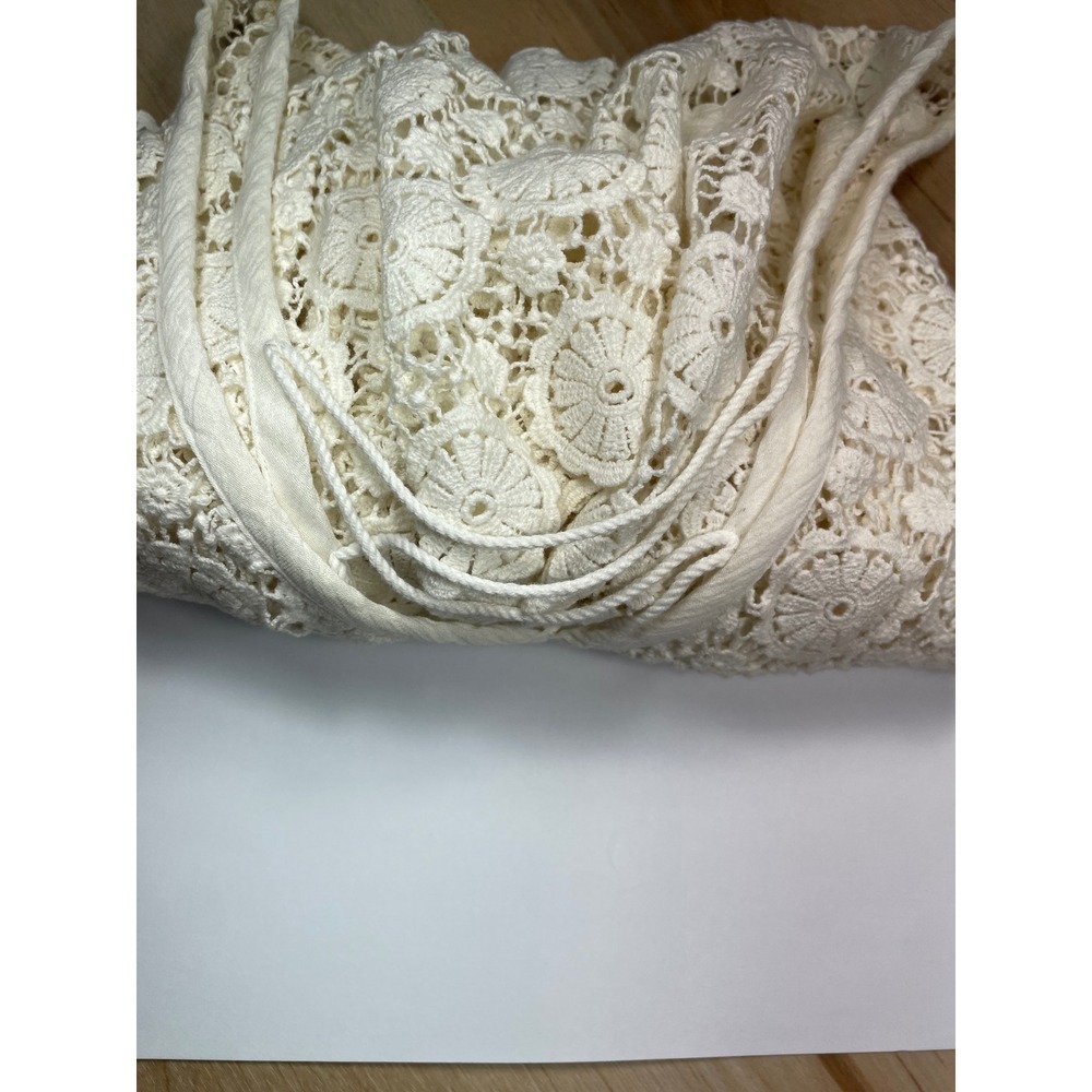 Victoria's Secret Ivory Crochet Lace Swim Cover Up Dress Lace Up Back Small - Picture 3 of 8